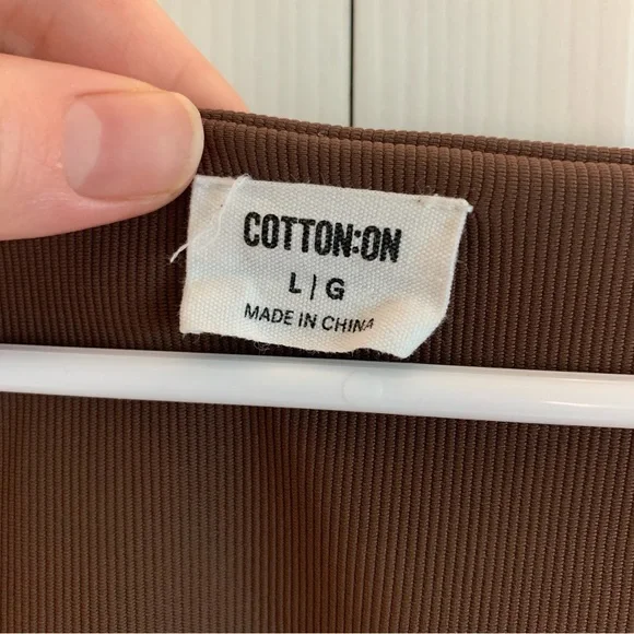 Cotton On Brown Long Sleeve Crop Top L - Picture 4 of 5